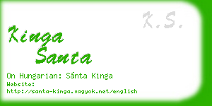 kinga santa business card